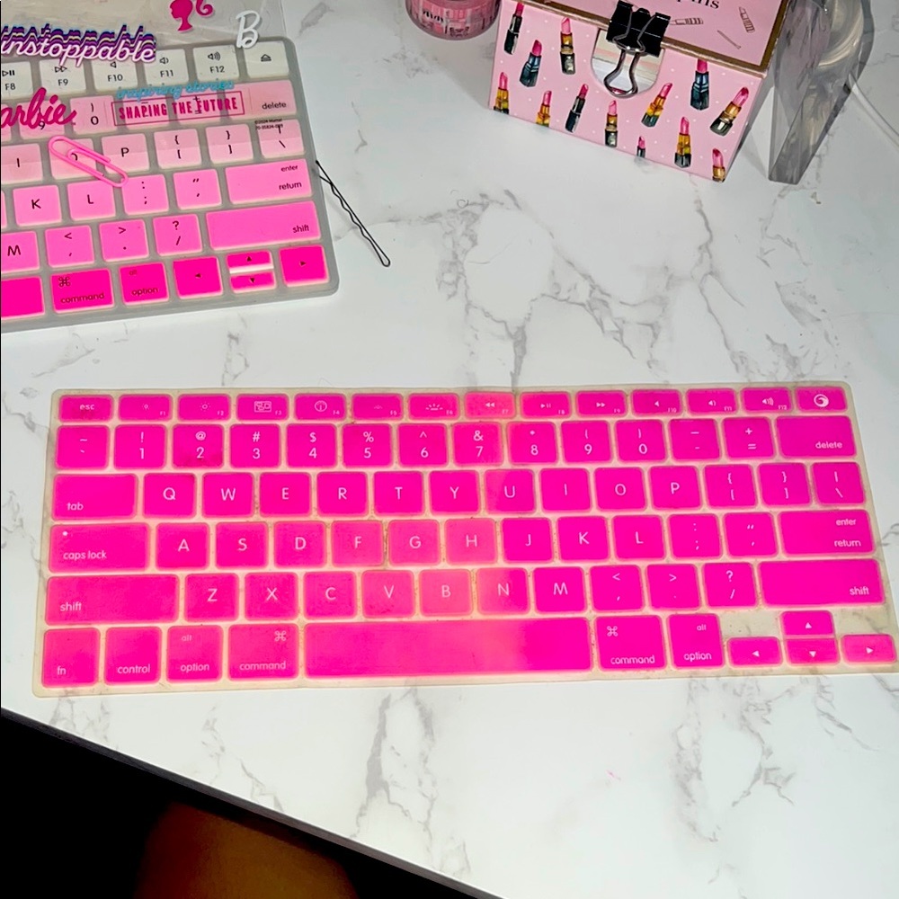 Pink Keyboard Cover (THIN RUBBERY COVER)